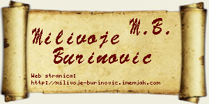 Milivoje Burinović vizit kartica